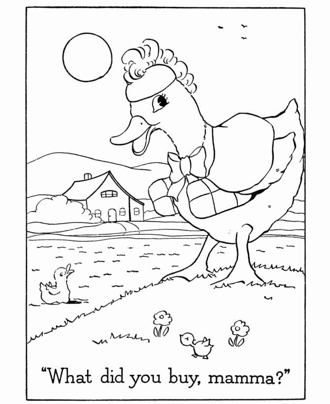 Easter Ducks Coloring page | Shopping Duck 
