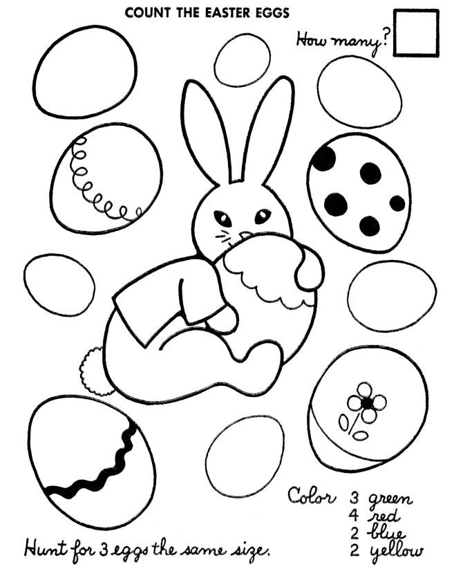 Easter Eggs Coloring page | Count and Color