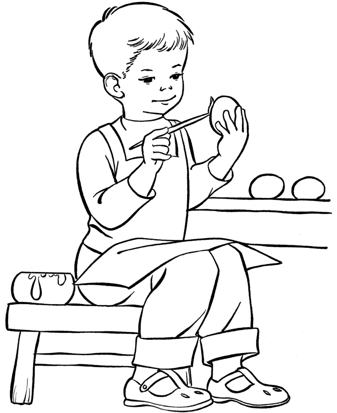 Easter Eggs Coloring page | hand painting eggs