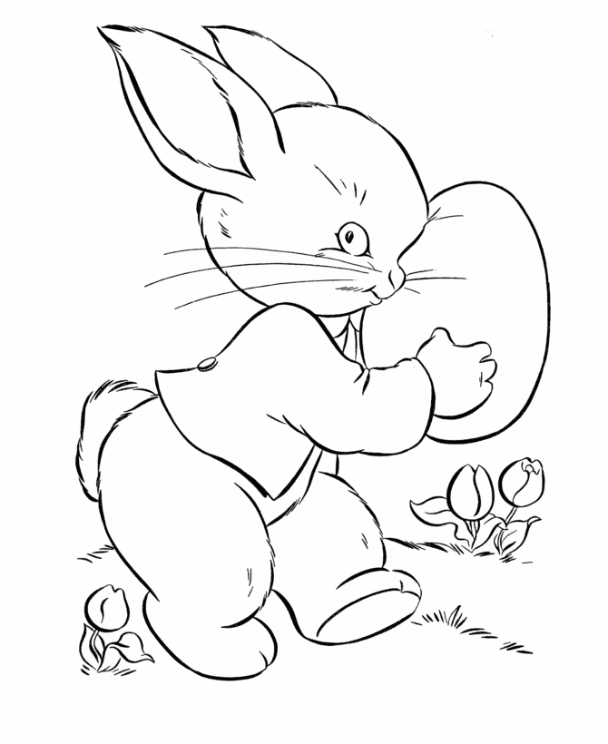 Easter Eggs Coloring page | Peter Cottontail with Easter Egg