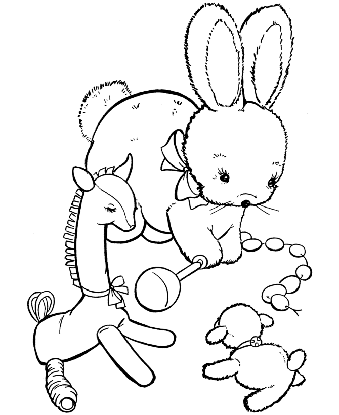 Easter Kids Fun Coloring page | Easter Toys