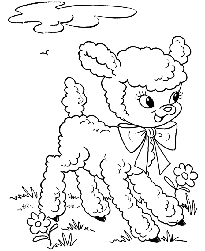 bluebonkers free printable easter lamb coloring page
