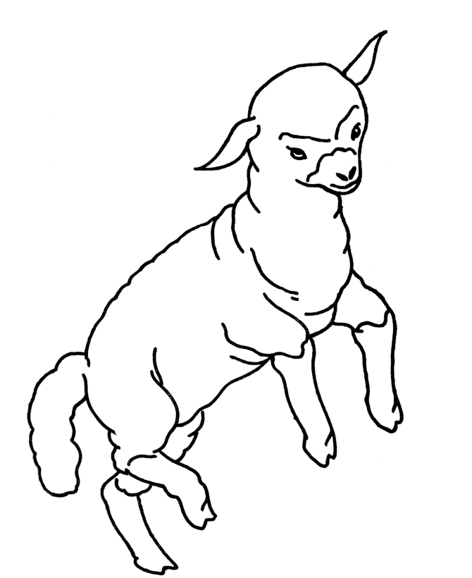 Easter Lamb Coloring page | a lamb standing on two legs