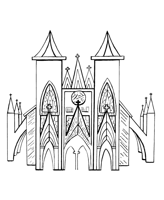  Medieval Churches Coloring page