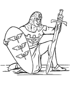 Knights in Armor Coloring Page Sheets