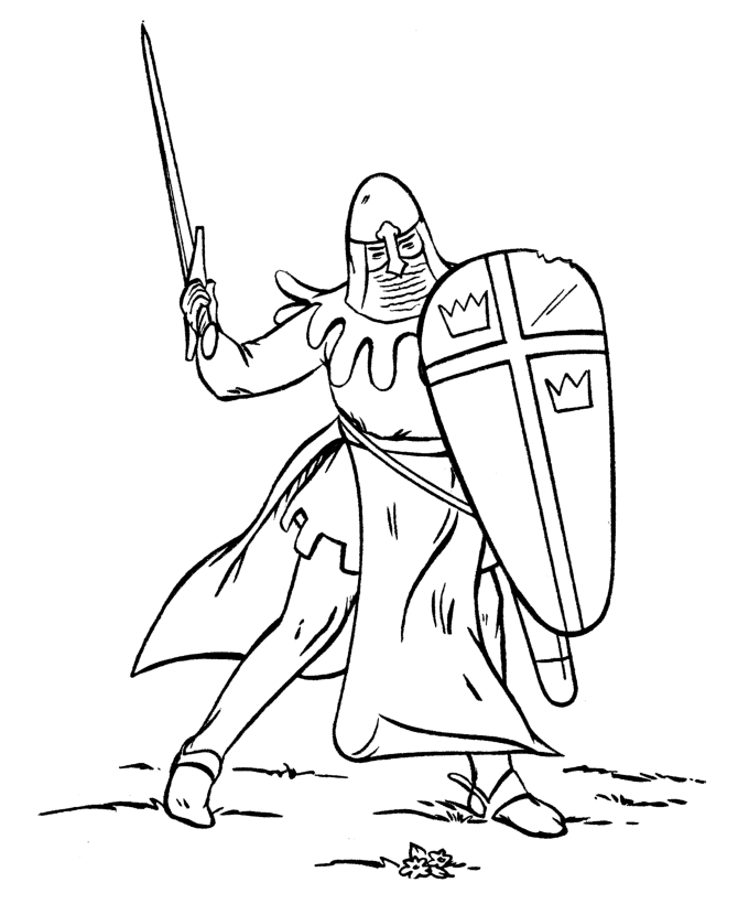BlueBonkers Medieval Knights in Armor Coloring Sheets Knight