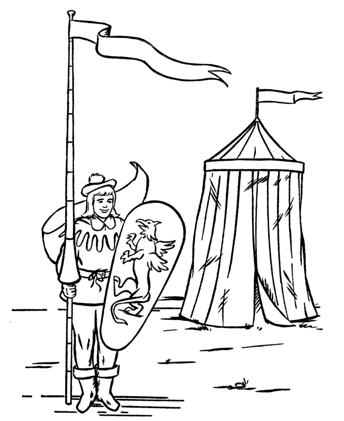  Medieval Knights Coloring page