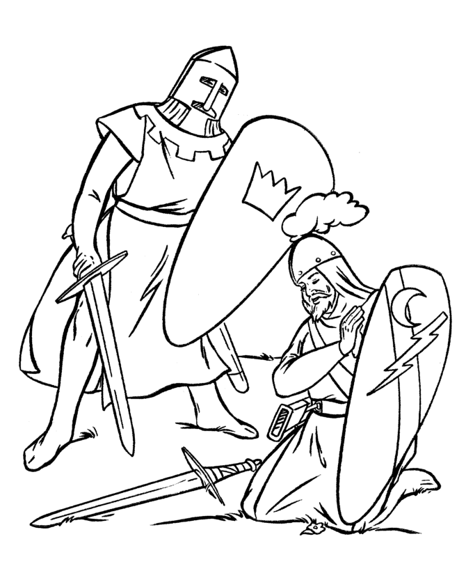  Medieval Knights Coloring page