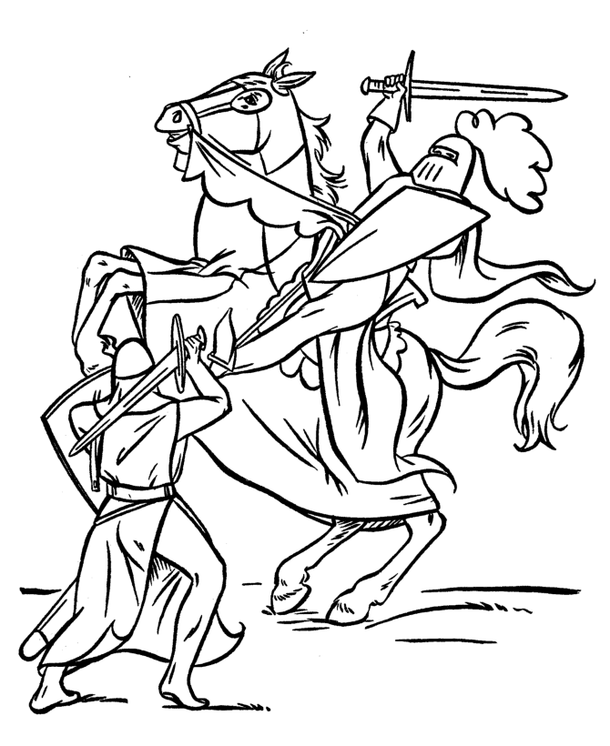  Medieval Knights Coloring page