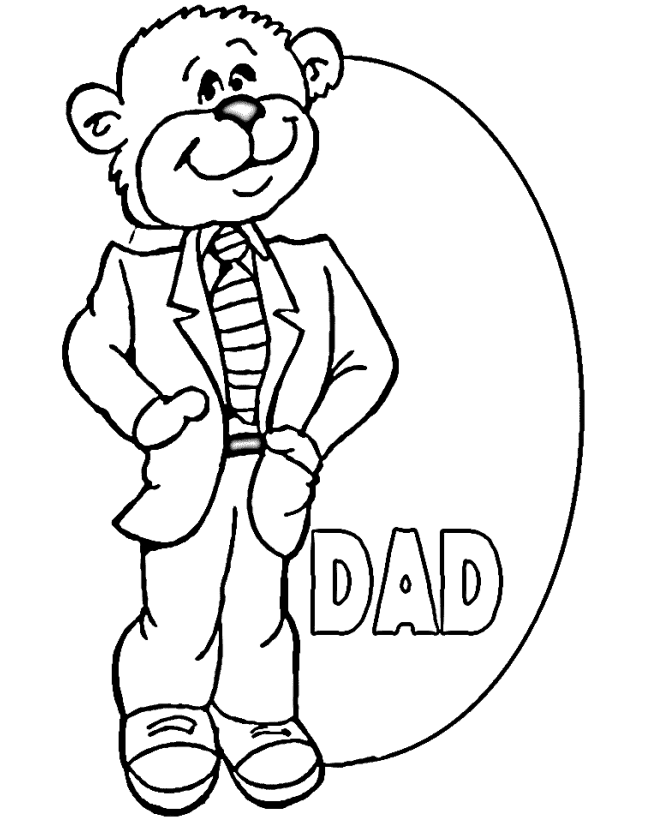 Dad gets an new Shirt and Tie | Fathers Day Coloring Page