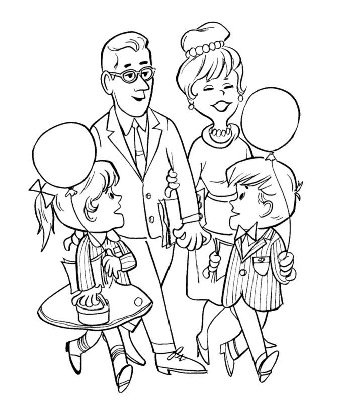 Grandparents Day Coloring page - Grandparents take us to the fair