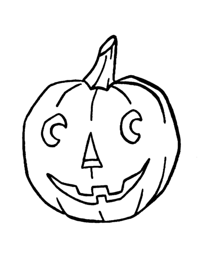Easy smiling Pumpkin Coloring page