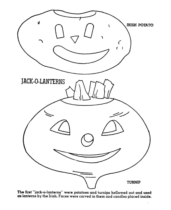 Halloween Vegetable Jack-O-Lanterns Coloring page