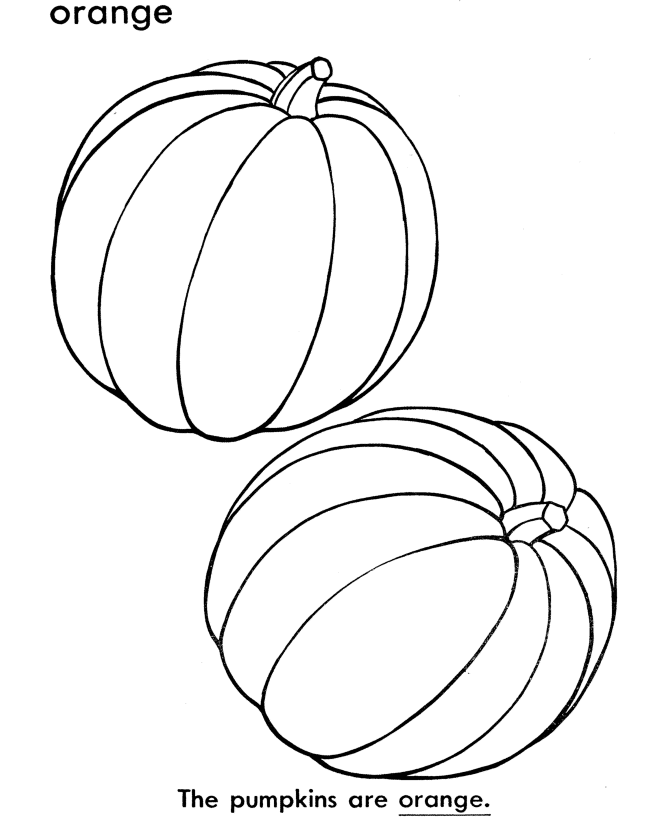 Two Orange Pumpkins Halloween Pumpkin Coloring page