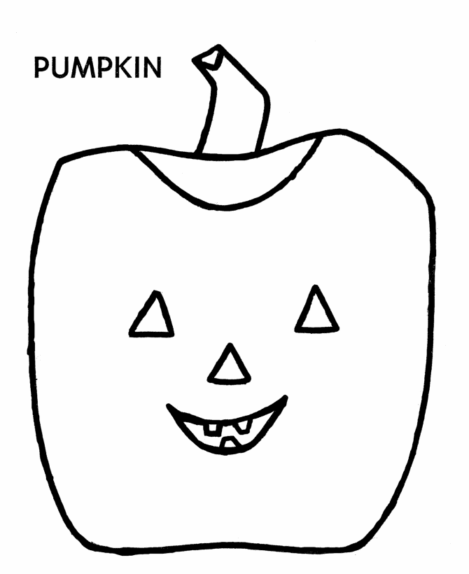 Halloween Coloring Page Sheets Simple Pumpkin to color BlueBonkers