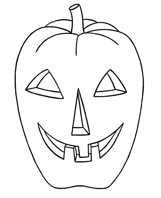 Easy Evil Pumpkin Halloween Coloring page