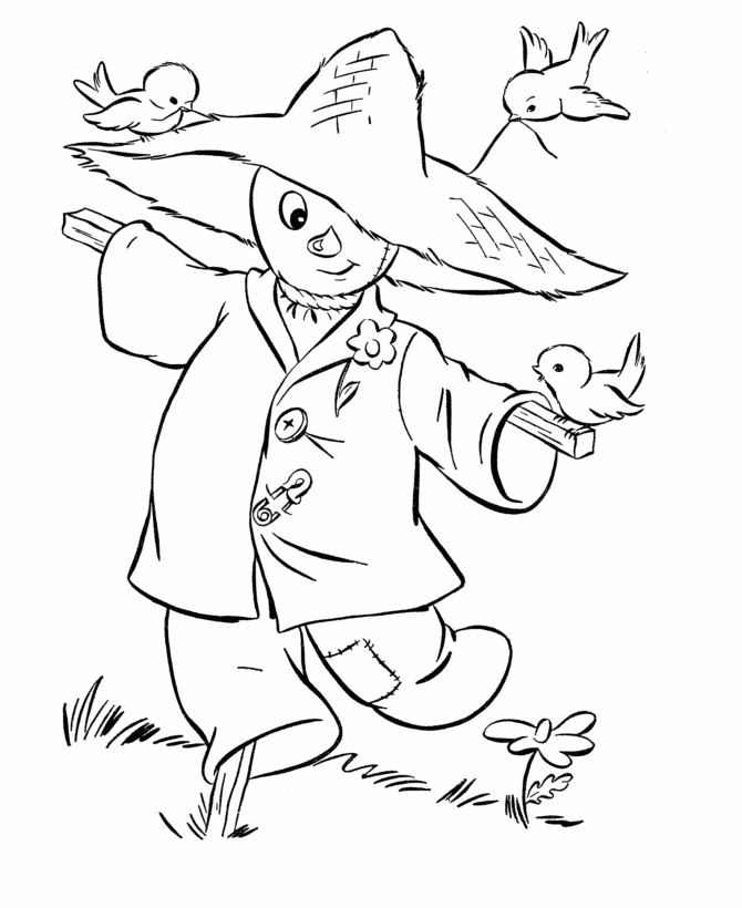Funny Halloween Scarecrow Coloring page