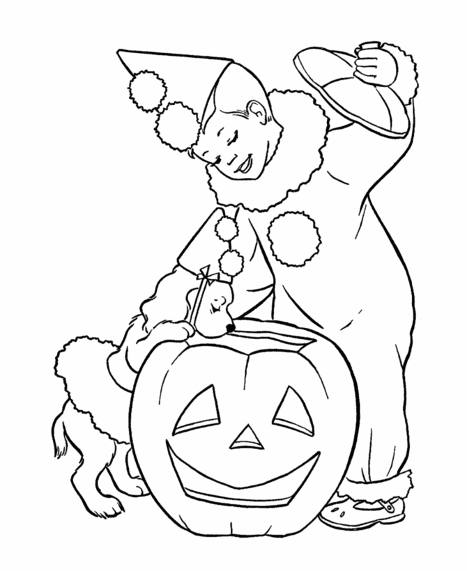 halloween clown coloring pages - photo #23