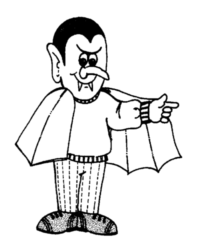 Halloween Costume Coloring Page - Dracula costume - Free Printable