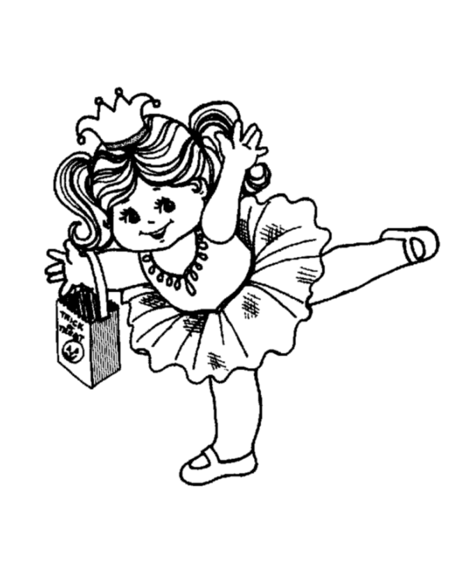 Halloween Costume Coloring Page - Princess costume - Free Printable