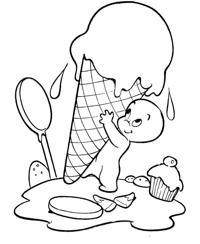 Halloween Ghost Ice Cream Coloring pages