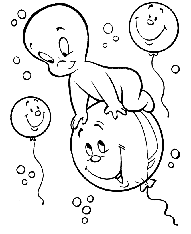 Ghost baloon fun Coloring pages