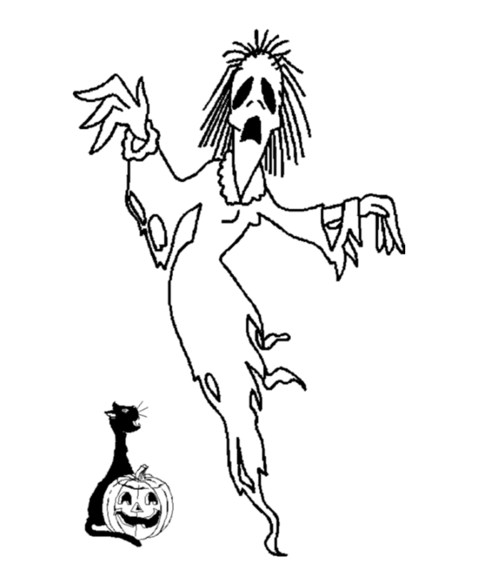 Halloween Scary Witch Coloring pages