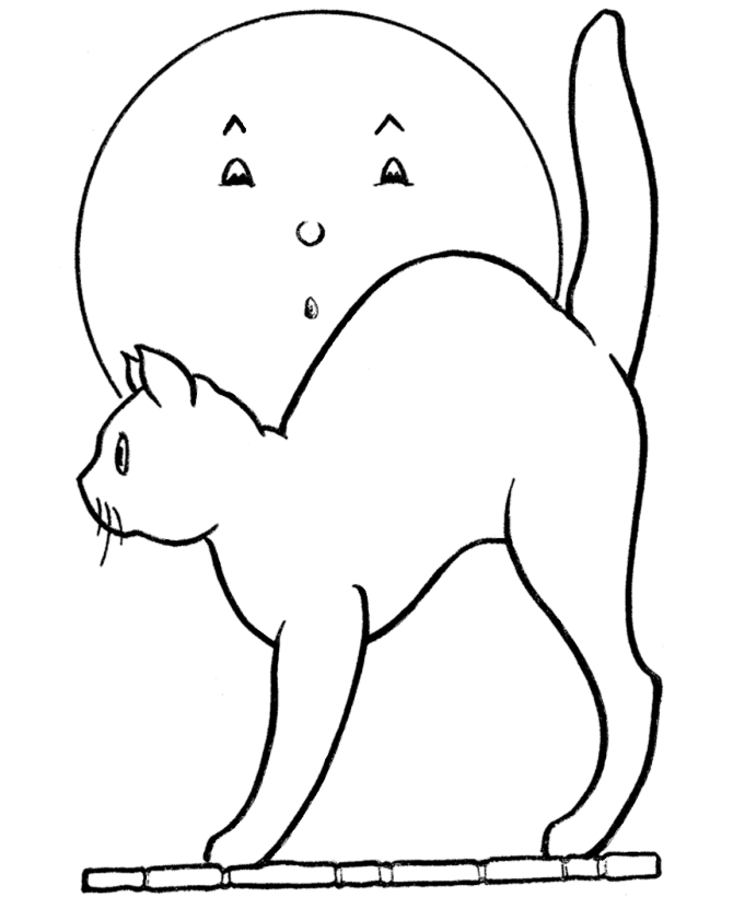 Scary Halloween Cat Coloring pages