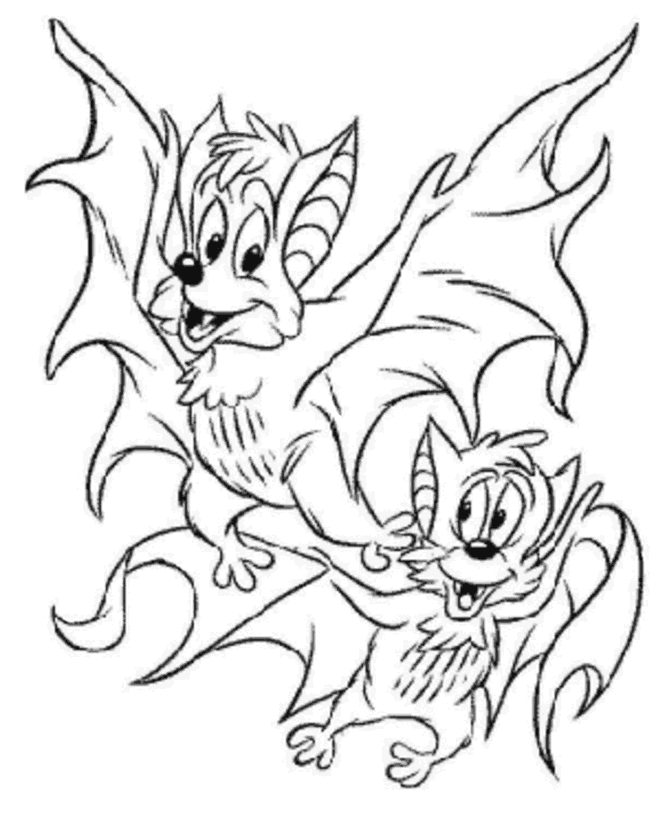 Scary Halloween bats Coloring pages