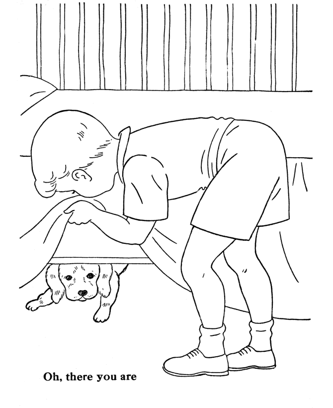 a boy and his dog coloring pages - photo #36