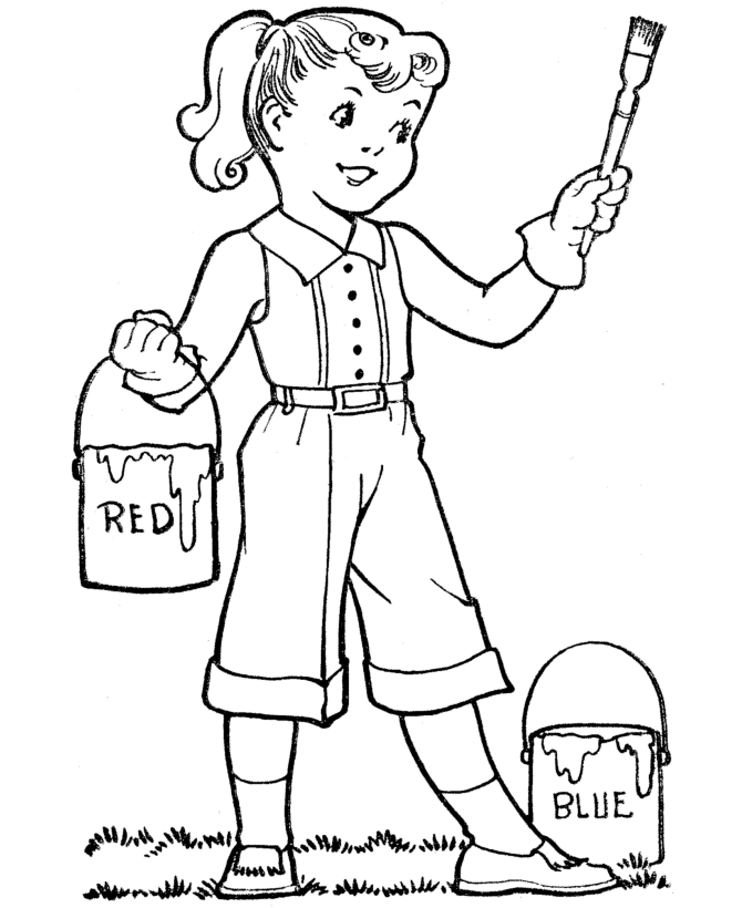 kids pinup girl Colouring Pages