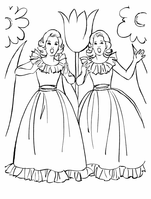 BlueBonkers: Girl Coloring Pages  girls singing  Free 