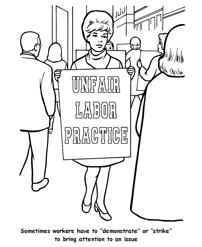 BlueBonkers Labor Day Coloring Page Sheets Organized Labor: Worker