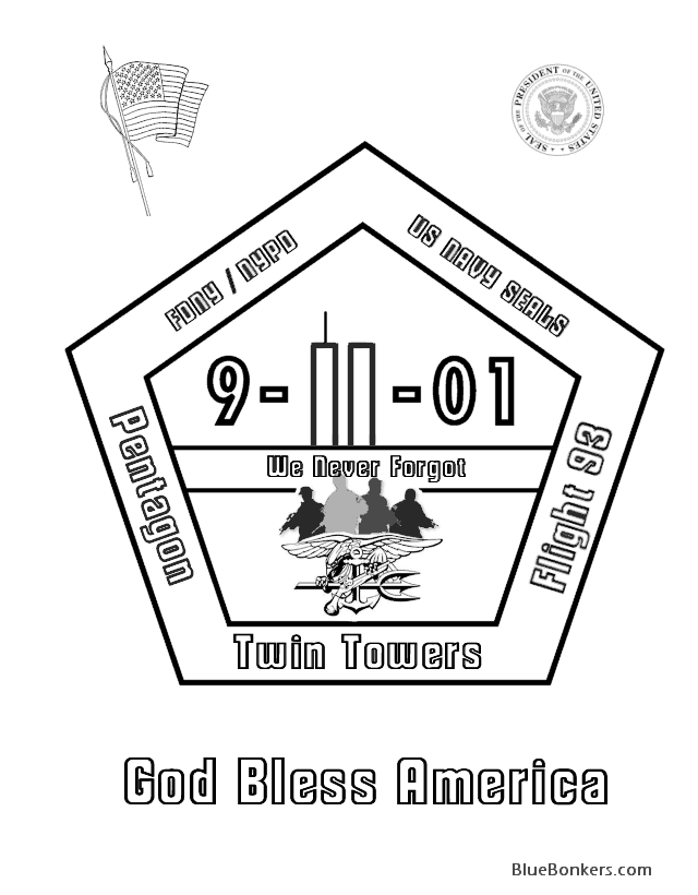  911 Memorial Coloring page - NAVY SEALs 