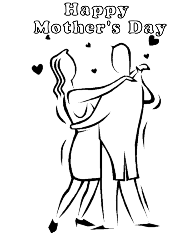Mom and Dad dancing | Mother's Day Coloring Page