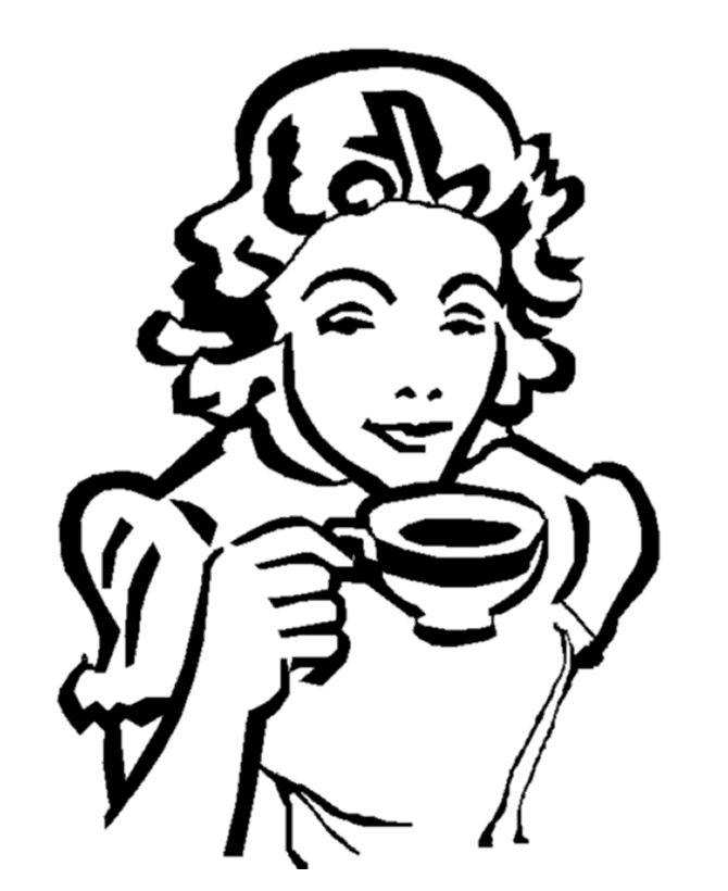 Mother taking a break drinking coffee - Mother's Day | Mother's Day Coloring Page