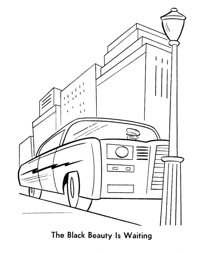  Green Hornet car - Black Beauty Coloring page