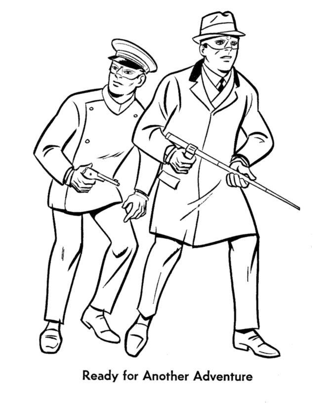  Green Hornet and Kato action Coloring page