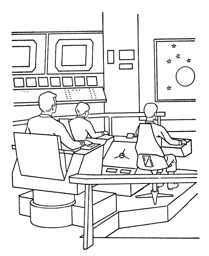  Starship Enterprise bridge Coloring page