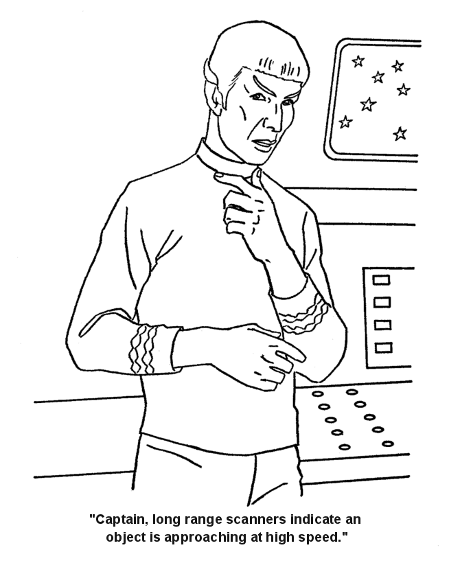  Mr Spock on the bridge Coloring page