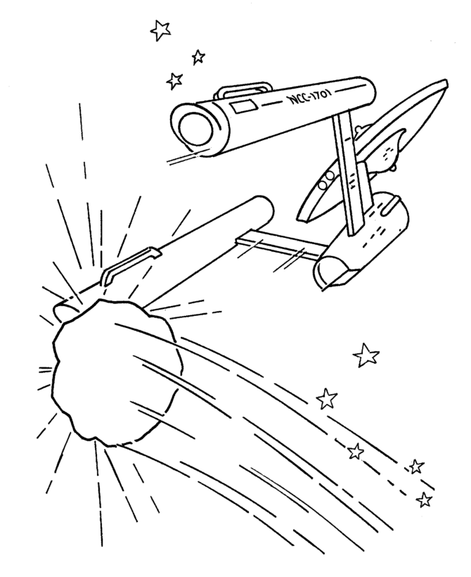  Starship Enterprise damaged Coloring page