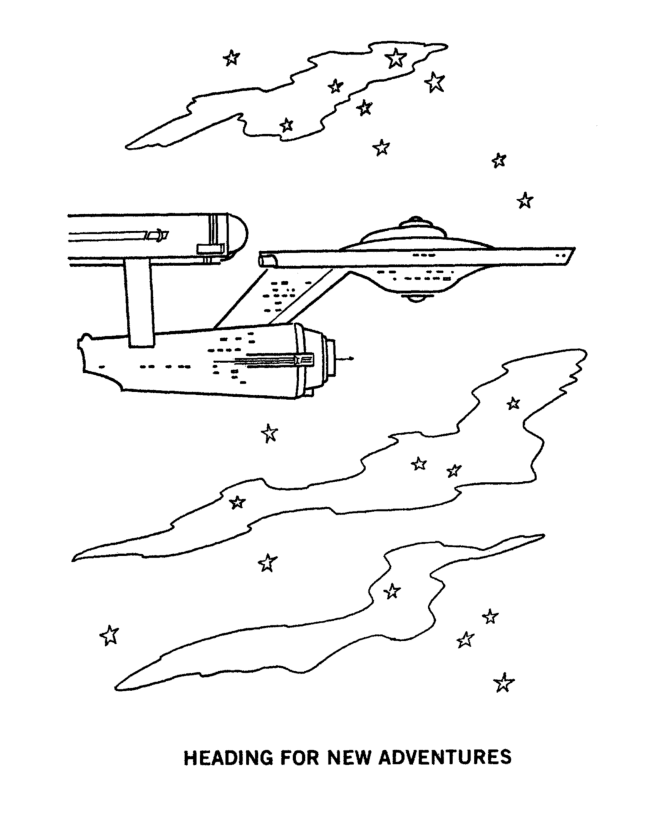  Starship Enterprise in space Coloring page