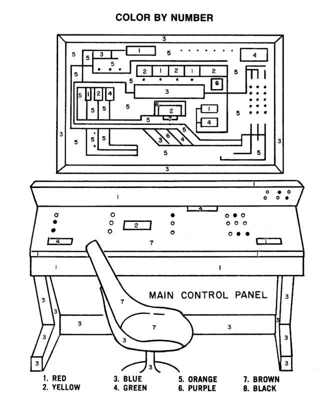  Starship Enterprise Control Pannel Coloring page