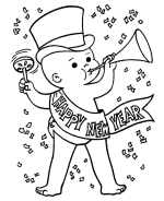 New Year's Coloring Page Sheets