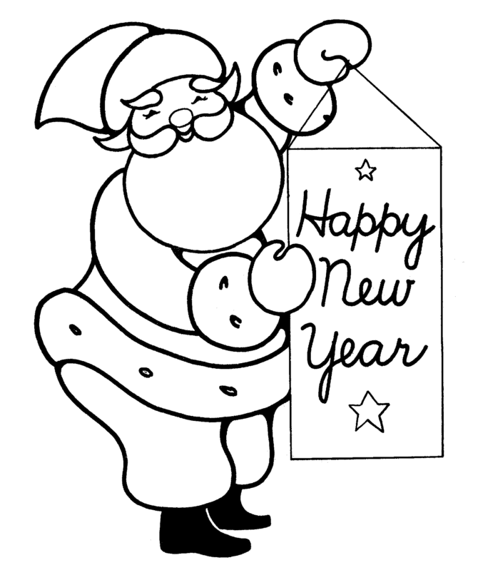 New Year's Santa Coloring page