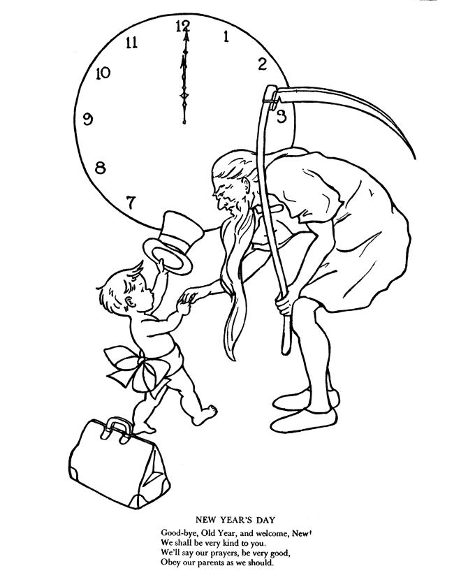 New Year's Day Coloring page