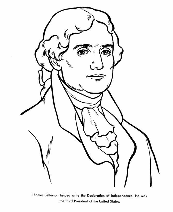 Thomas jefferson coloring page