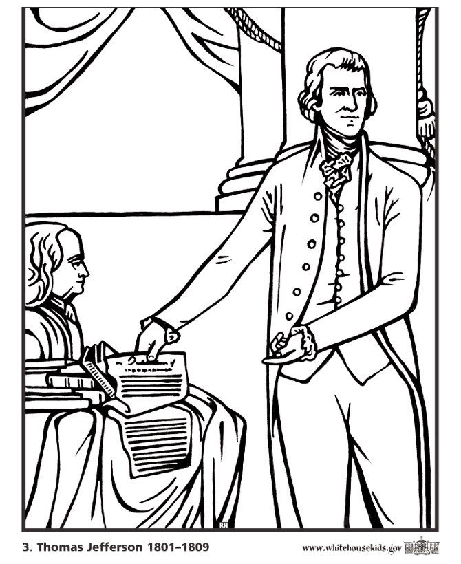 Thomas jefferson coloring page