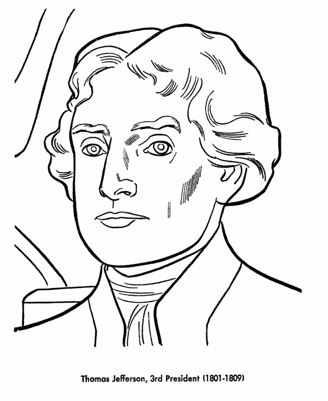 Thomas jefferson coloring page