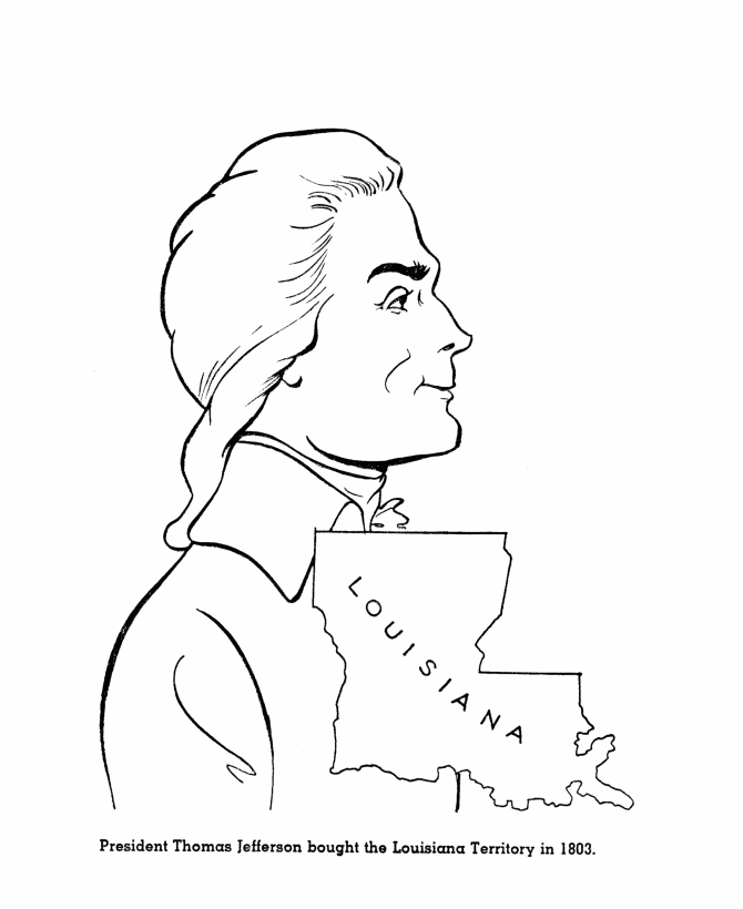 Thomas jefferson coloring page